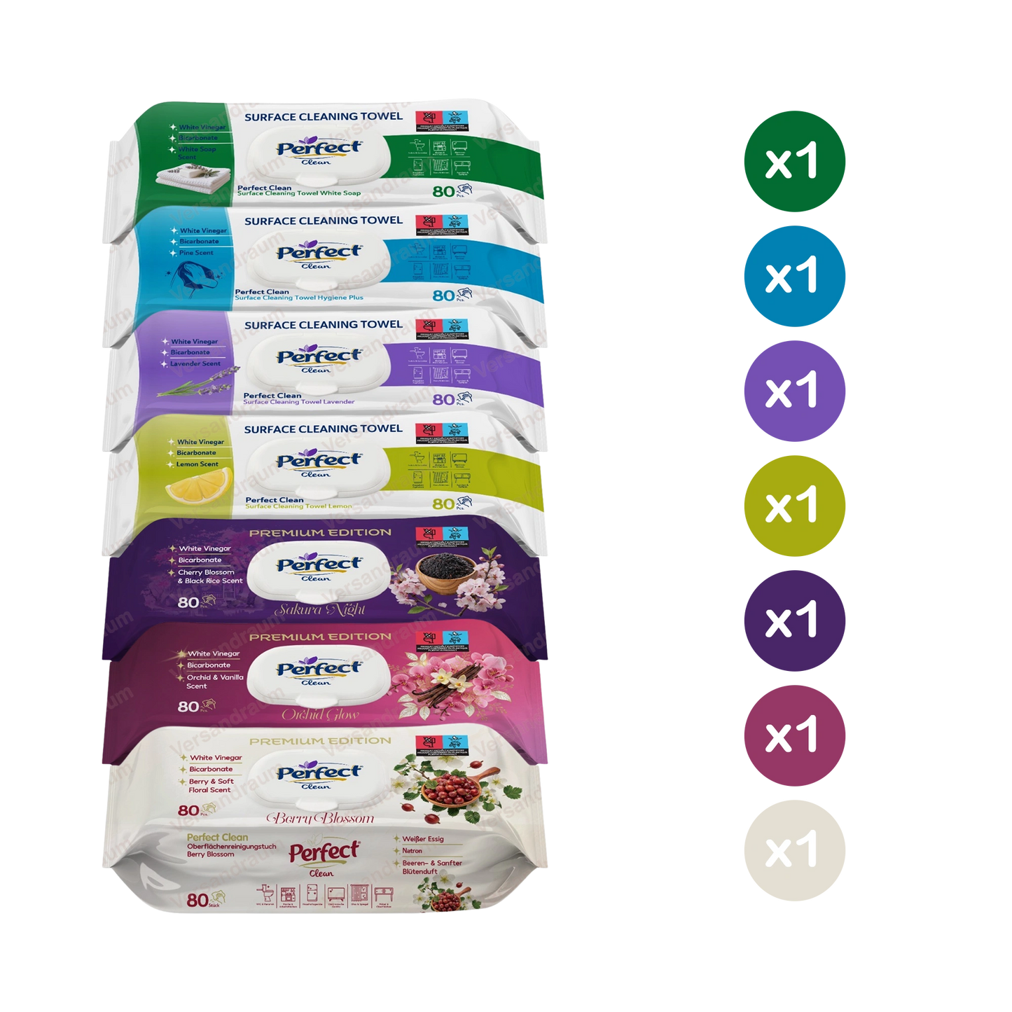 Perfect Clean Mix Sets Oberflächenreinigungstücher 6er-8er Set