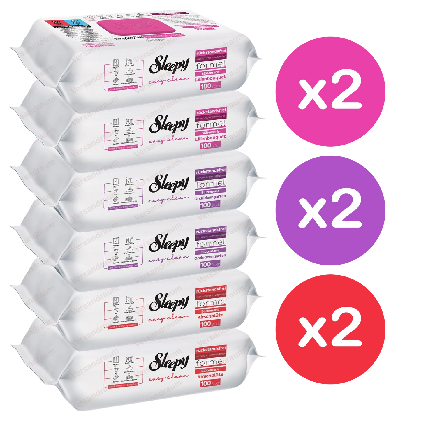 Sleepy Easy Clean Mix Sets Oberflächenreinigungstücher 6er Set