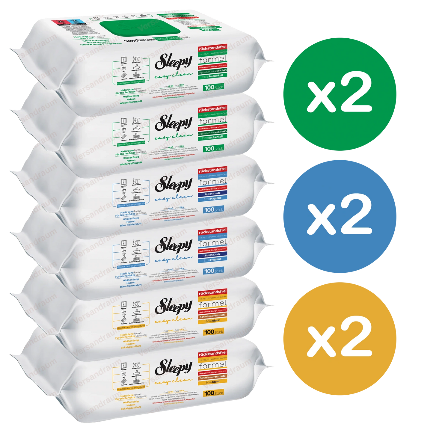 Sleepy Easy Clean Mix Sets Oberflächenreinigungstücher 6er Set