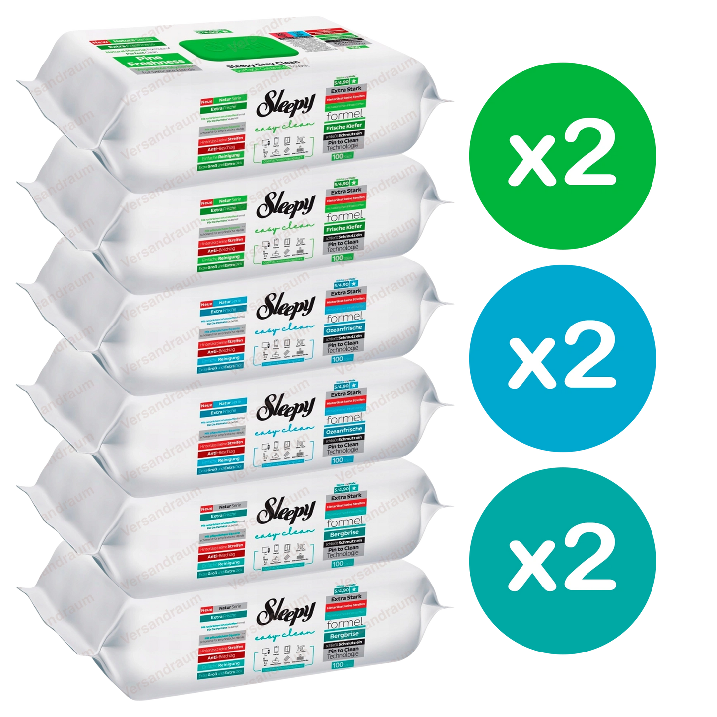 Sleepy Easy Clean Mix Sets Oberflächenreinigungstücher 6er Set