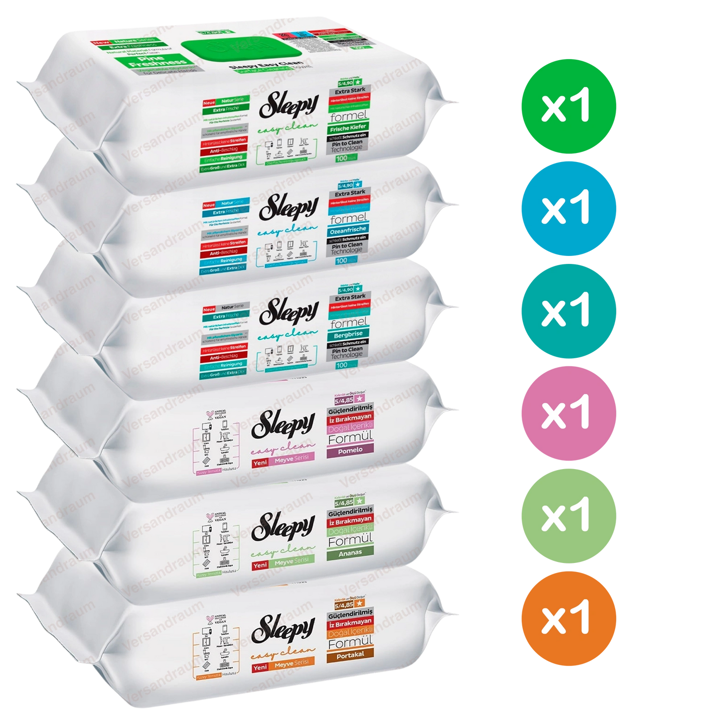 Sleepy Easy Clean Mix Sets Oberflächenreinigungstücher 6er Set